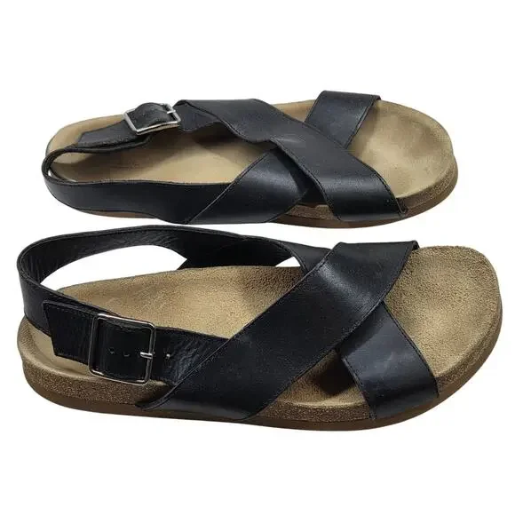 A.P.C. Black Leather Tiago Sandals Men display picture 2